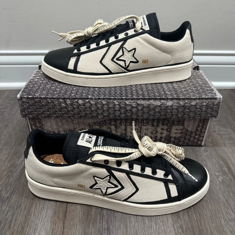 Converse Joshua Vides x Pro Leather Made in Studio Black White Low Sneakers